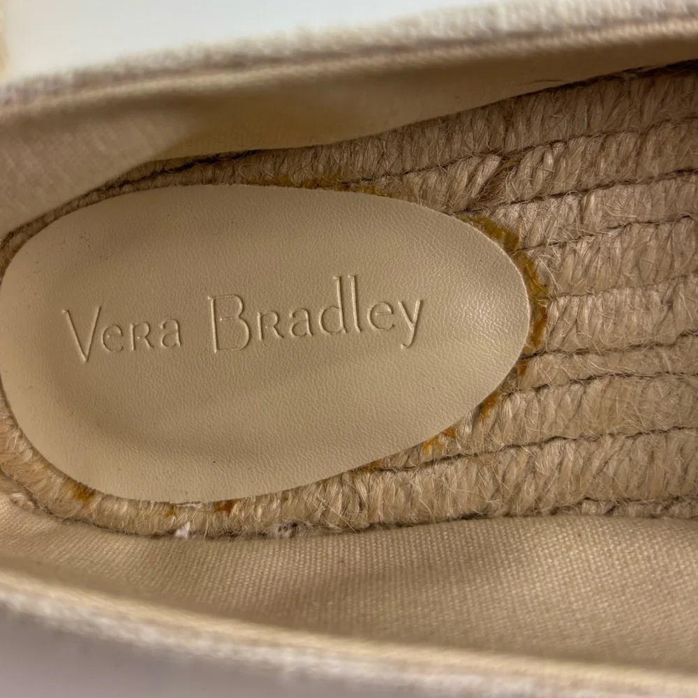 Vera Bradley floral espadrille flats 10 Dune beige tan coastal comfort beach